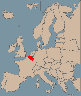 Belgium on Europe map