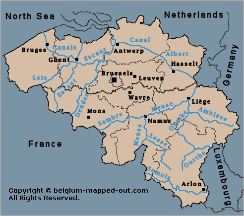 The main Belgian waterways