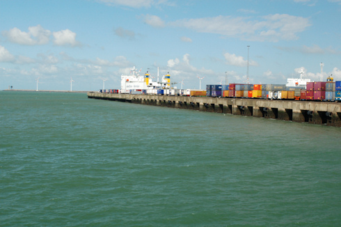 Turbines on Jetty in Zeebrugge