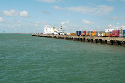 Turbines on Jetty in Zeebrugge